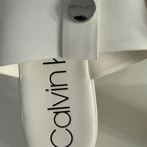 Calvin Klein Kimmy Nappa VIP Smooth leather mules, white