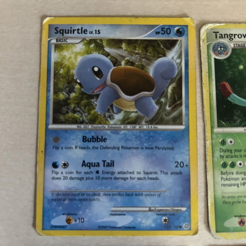 Pokemon cards used, set of 4 collectible cards