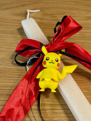 Ръчно изработена великденска свещ с Pikachu нова