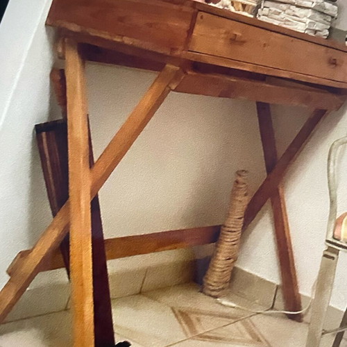 Desk made of natural wood like new with two drawers
