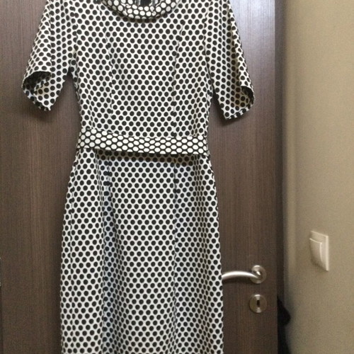 Dress midi polka dot like new, size M, black and white