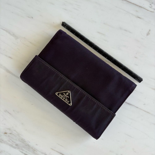 Prada women’s wallet used, purple nylon