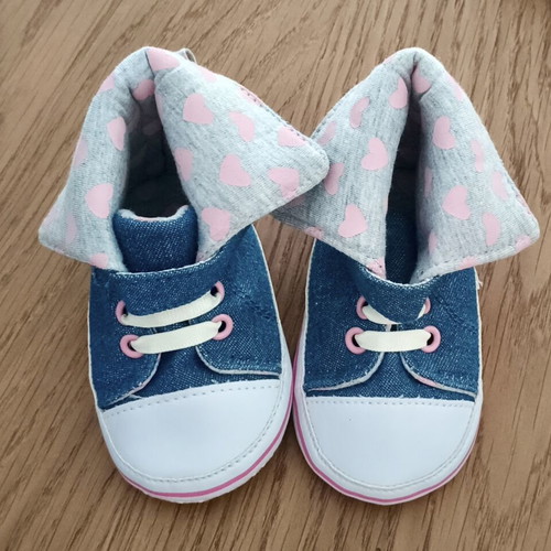 Denim baby cuddle shoes