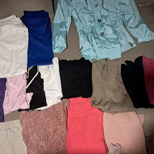 Women's clothing bundle M-L, winter sweaters, evening tops, new windbreaker jacket, pants