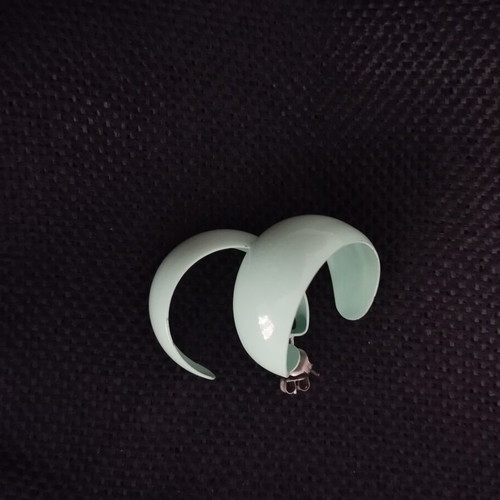 Small hoop earrings used, sky blue