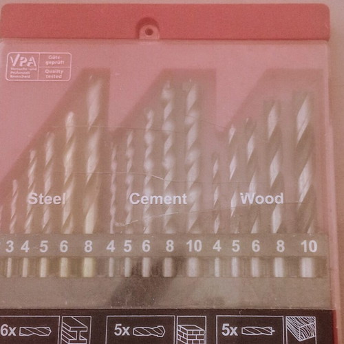Drill Bit Set for Steel, Concrete & Wood new, 16 pieces