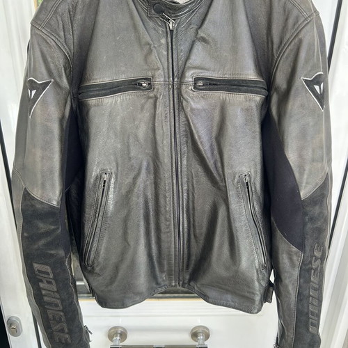 Dainese leather motorcycle jacket with lining