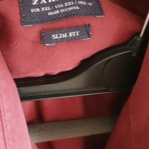 Zara slim fit shirt XXL burgundy like new