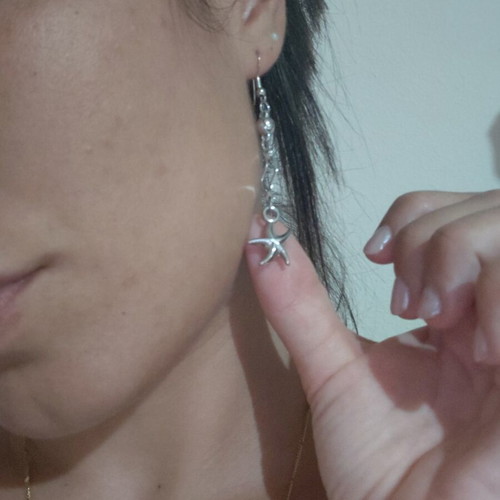 Starfish earrings like new, silver color