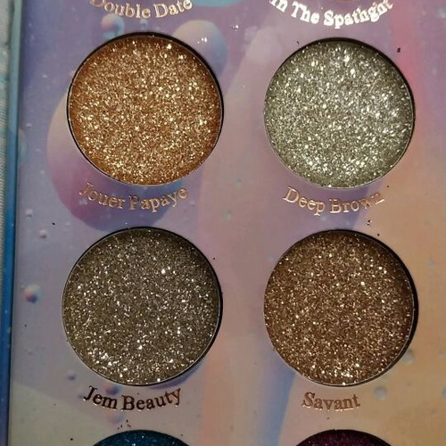 Glittering eye shadows slightly used, 3 colors