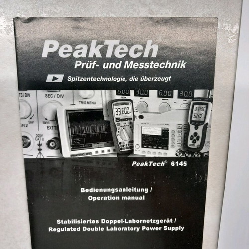 PeakTech 6145 laboratory power supply like new, 2 x 0-30V 0-5A, 5V-3A