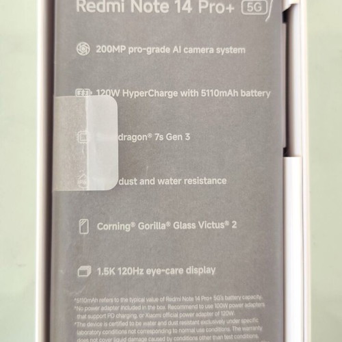 Xiaomi Redmi Note14 Pro+ 5G Lavender Purple 12GB 512GB like new