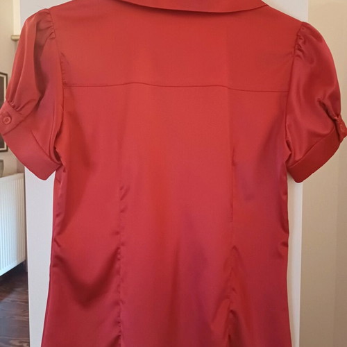 Satin shirt size L new, red, polyester