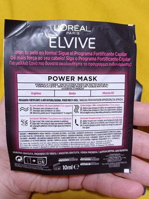 Μάσκες μαλλιών L'Oréal Paris elvive power mask 2 τεμάχια 10ml καινούργιο