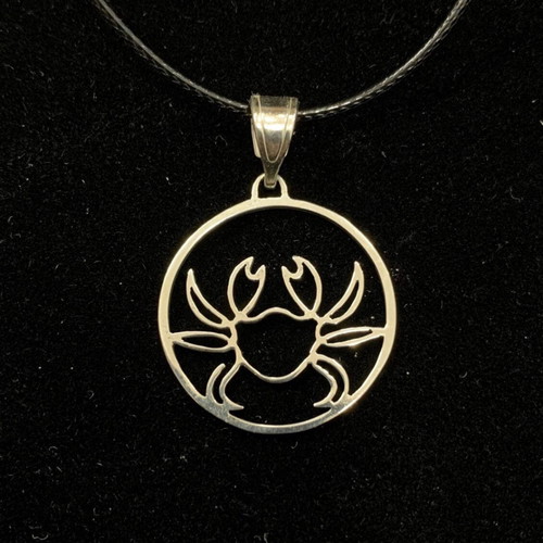 Handmade silver Cancer symbol