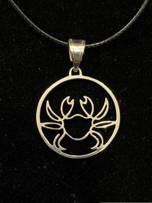 Handmade silver Cancer symbol