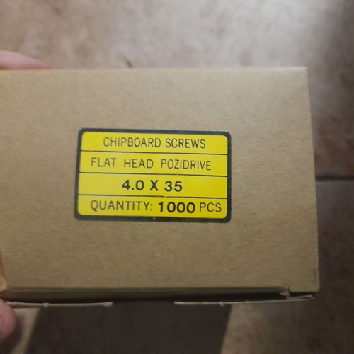 Galvanized cross head chipboard screws 1,000 pcs, diameter M4, length 35mm new