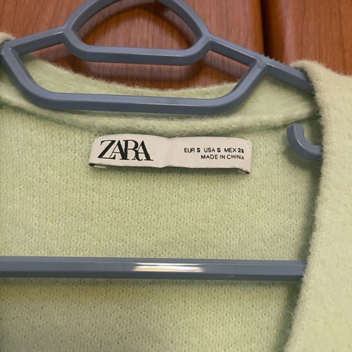 Zara cardigan with jewel button like new, size small, green