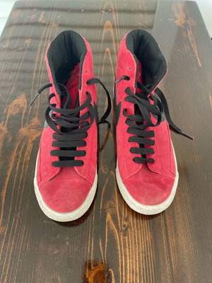 Nike leather suede boots used, red, size 36
