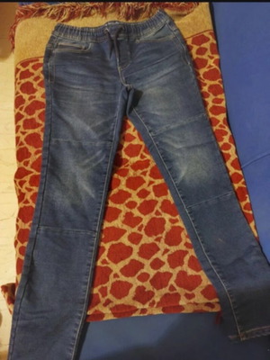 Jeans with elastic used, size M, blue