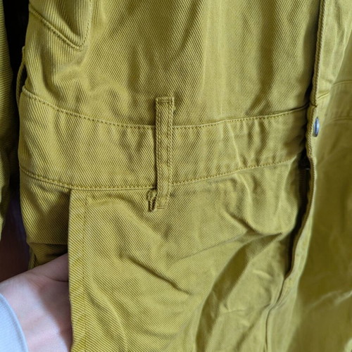 Studio 83 Denim One-Piece Jumpsuit Green Mustard Like New Size L