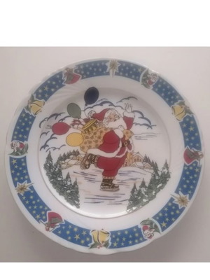 Crown Regent Christmas plate used with Santa Claus 26 cm