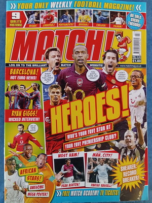 Match Football Magazine Issue 14-20/2/2005 like new with African stars poster