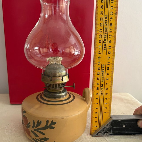 Vintage ceramic handmade oil lamp used