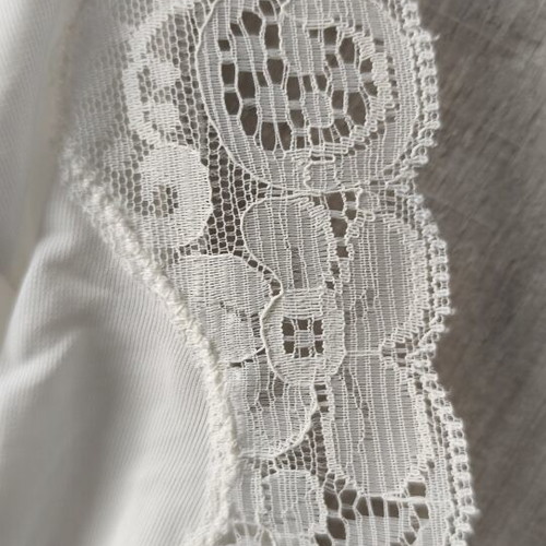Vintage Erka White Slip Dress with Lace, Like New, Size Small-Medium