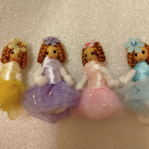 Mini handmade dolls new, set of 4 pieces
