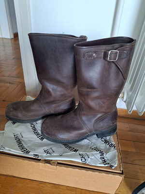 Wehrmacht leather boots used, brown, size 43 authentic