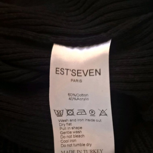 Est'seven Paris black sweater like new, size L