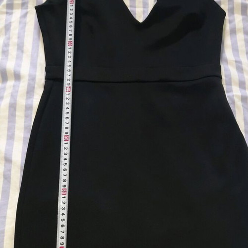 Stradivarius women's dress L like new, black, elastic with open back