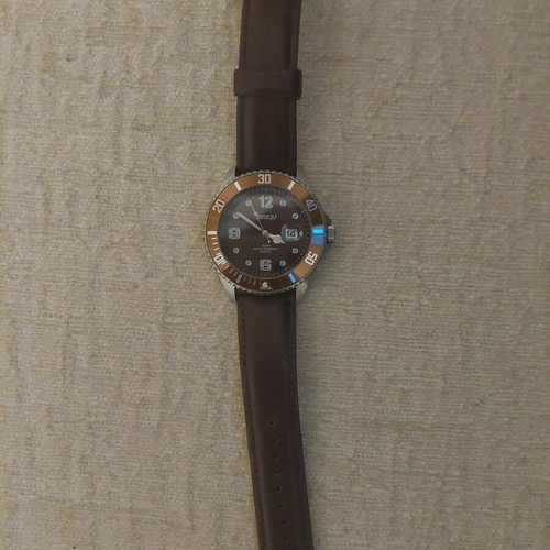 Men's watch with leather strap new