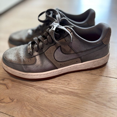 Nike AF1 athletic shoes gray silver used, size 40