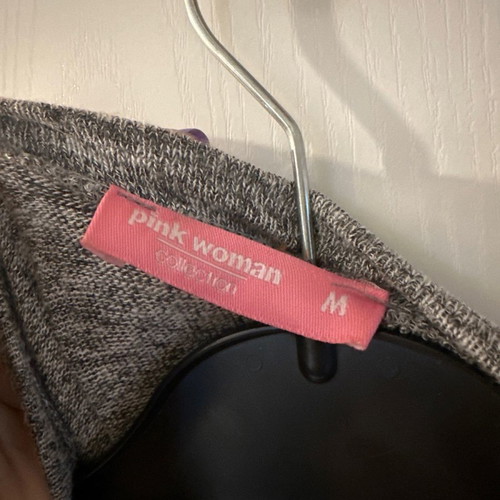 Pink Woman cardigan gray used, size medium, long