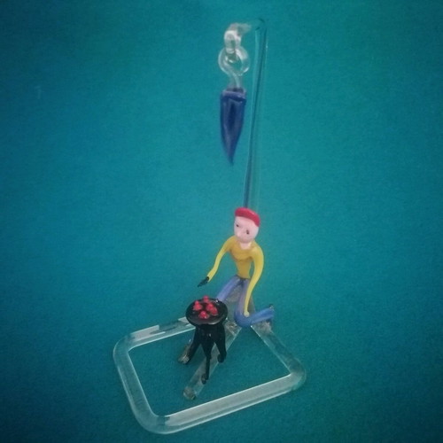 Murano glass handmade vintage decoration with chestnut seller figure