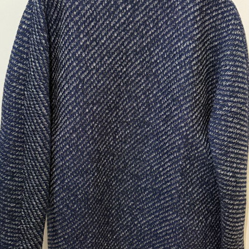 Oversized Mango coat medium, like new, navy blue gray textured knit