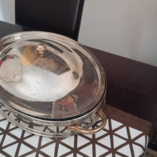 Vintage Oval Serving Dish used with Handles and Lid