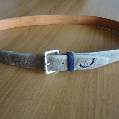 Jacob Cohen men's belt used, natural hair leather, size 105