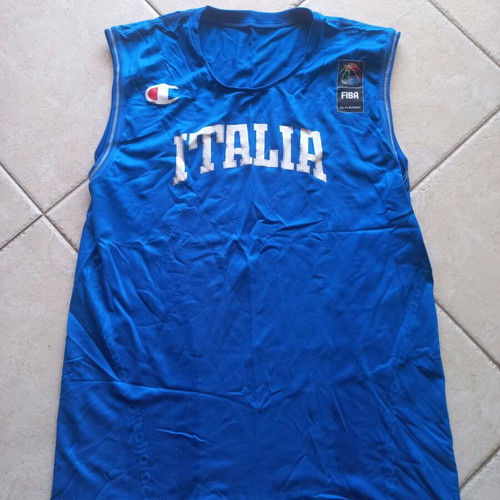 Vintage Champion Italy FIBA Jersey σαν καινούργιο, μπλε, μέγεθος XL