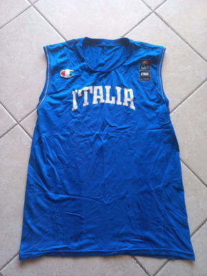 Vintage Champion Italy FIBA Jersey σαν καινούργιο, μπλε, μέγεθος XL