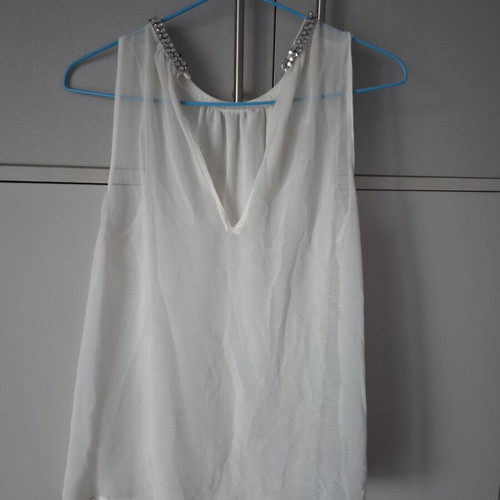 Zara blouse used, semi-transparent double fabric, size M, white