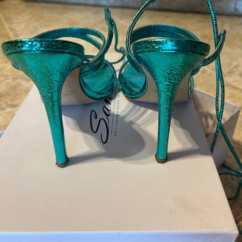 Sante high-heeled sandals like new, turquoise, size 37
