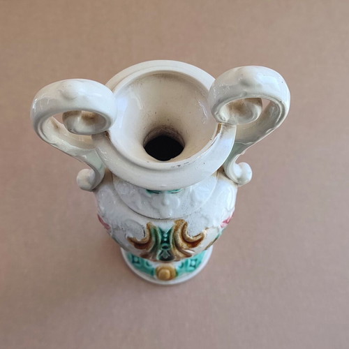 Majolica ceramic vase Rörstrand used, 19th century antique