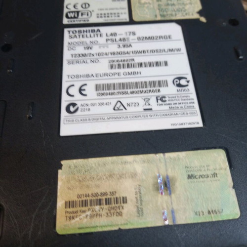 Toshiba Satelite L40 17s used for spare parts