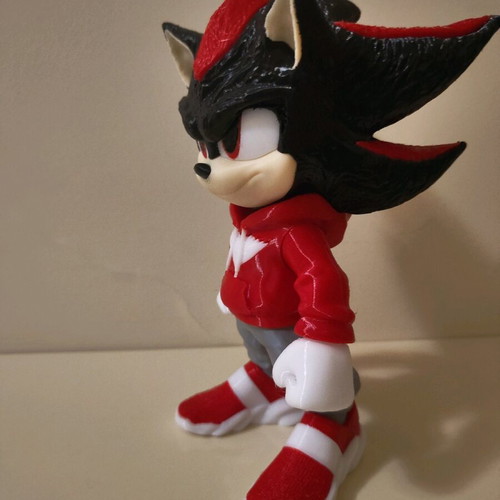 Shadow the Hedgehog 3D printed figure 22cm with red hoodie like new