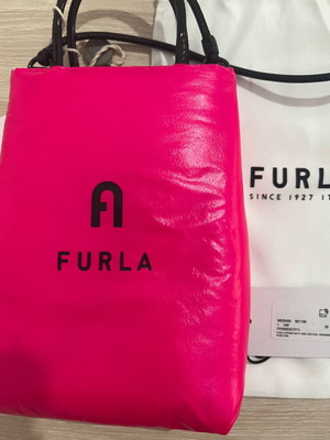 Furla crossbody bag new, neon pink with pouch