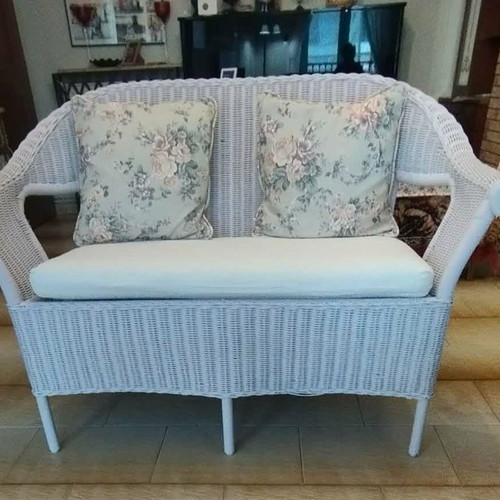 Bamboo loveseat sofa, ideal for balcony or garden
