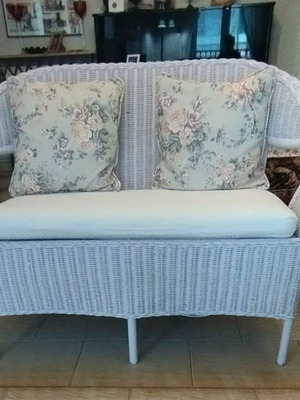 Bamboo loveseat sofa, ideal for balcony or garden